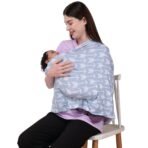 a baby cherry-Nursing Cover, Nursing Covers for Feeding Mom, Feeding Cover Breastfeeding Mother, Feeding Cover for Mom, Multi-Use, Breathable, 360 Full Privacy (Grey),1 Count - Fast Shipping to USA & Canada