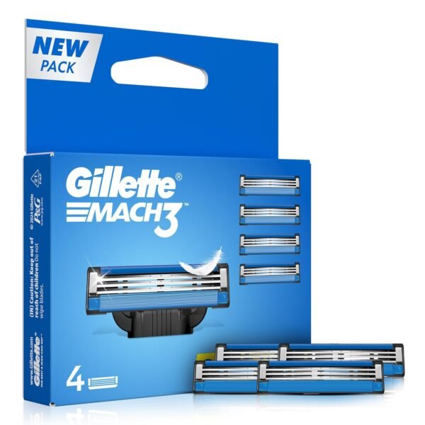 Gillette Mach 3 Manual Shaving Razor Blades - 4s Pack (Cartridge) - Fast Shipping to USA & Canada
