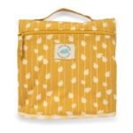 Tidy Sleep Baby Portable Diaper Changing Mat - Waterproof, Foldable Travel Mat with Storage Pockets & Soft Padding Pillow-Easy-to-Carry Changing Station Organizer for Newborns & Toddlers (Golden Petals) - Fast Shipping to USA & Canada