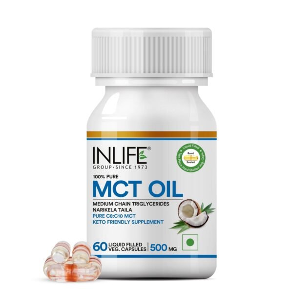 INLIFE Pure MCT Oil 500mg - 60 Capsules - Fast Shipping to USA & Canada