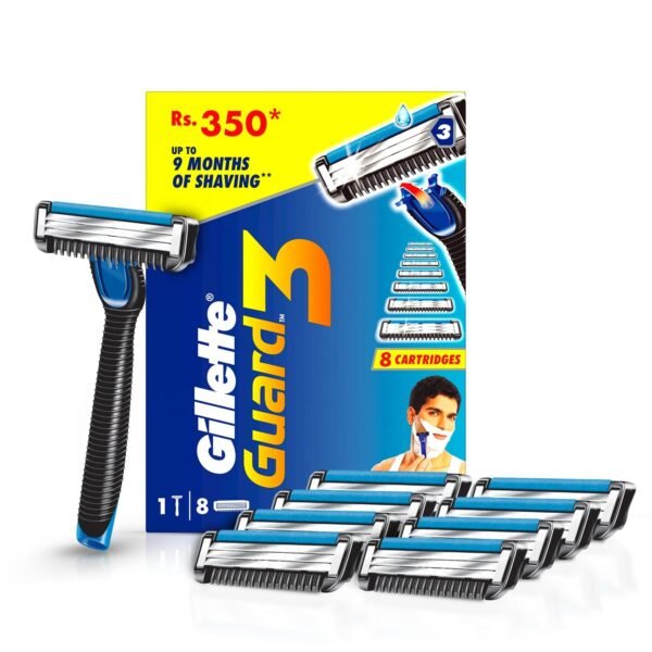 Gillette Guard 3 Single Razor with 8 Blades Pack - Fast Shipping to USA & Canada