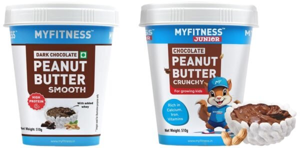 MYFITNESS Peanut Butter Family Breakfast Combo 510g+510g | Pre-Post Workout | Kids | Creamy - Fast Shipping to USA & Canada