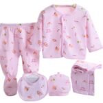 First Kick Presents New Born Baby Summer Wear Baby Clothes 5Pcs Sets 100% Cotton Baby Boys Girls Unisex Baby Cotton/Summer Suit Infant Clothes First Gift for New Born Baby - Fast Shipping to USA & Canada