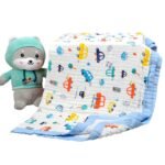 MOM'S HOME Pure Organic Cotton 6 Layer Muslin Blanket for Baby | Ultra-Soft Swaddling Towel for Newborns and Toddlers |100 x100 cm | 0-3 Years (Car) - Fast Shipping to USA & Canada