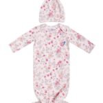 haus & kinder Dreamsack Cotton Snug Knit Gown | Soft and Strechy | Newborn Wearable Sleeper Gown | with 1 Hat | 0-3 Months | Pink Floral - Fast Shipping to USA & Canada