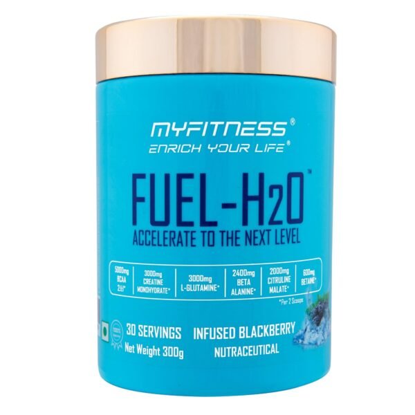 Myfitness Fuel H2O Pre Workout | Non-Caffeine | BCAA, Creatine, Glutamine | Blackberry - Fast Shipping to USA & Canada