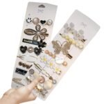 TEMPERIA (2 Pack - 16 Clips) Hair Accessories for Women & Girls -Latest Korean Style Fancy Hair Clips, Clutcher & Pins - Stylish & Cute Birthday Gift Items Metal Hairclip (Random Colors & Designs) (MN05) - Fast Shipping to USA & Canada