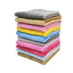 First Kick Microfiber Coral Fleece Baby Face Towels, Soft and Absorbent Wash Clothes for Newborns, Infants and Toddlers, Gentle on Delicate Skin for Face Hands and Body, 10x10 Inch (10 Pcs) - Fast Shipping to USA & Canada