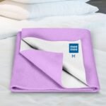 Mee Mee Ultra-Absorbent Cotton Bed Protector for Newborns - Rapid-Dry Mattress Sheet with Breathable, Skin-Friendly Design, Reusable Waterproof Cot Sheet for Infants (0-9 Months) - 50x70cm, Pink - Fast Shipping to USA & Canada