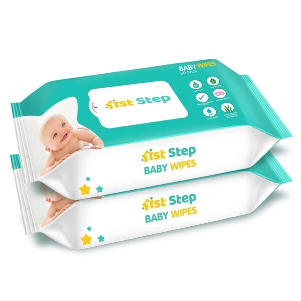 1st Step Baby Wet Wipes Enriched With Aloe-Vera And Jojoba Oil (80Pcs, Pack Of 2) - Fast Shipping to USA & Canada