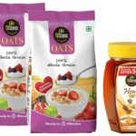 DISANO Oats, 100% Wholegrain, Pouch 2 Kg & Pure Honey, 500Gm - Fast Shipping to USA & Canada