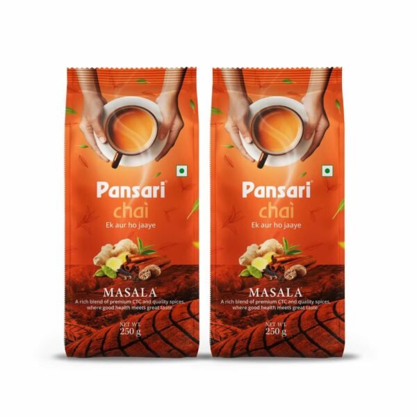 Pansari Masala Chai | 500g Pure Assam Tea with Original Cardamom, Ginger, Cloves, Black Pepper, Cinnamon, Piper Longum & Nutmeg | Premium Masala Tea Chaipatti for Bold, Spicy Chai Masala, Tea Masala (500gm) - Fast Shipping to USA & Canada