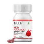 INLIFE Chelated Iron Folic Acid with Vitamins & Minerals - 60 Tablets - Fast Shipping to USA & Canada