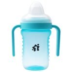1ST STEP Matte Collection BPA Free Polypropylene Soft Spout Sipper with Twin Handles for Easy Grip - Blue - Fast Shipping to USA & Canada