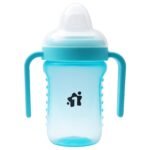 1ST STEP Matte Collection BPA Free Polypropylene Soft Spout Sipper with Twin Handles for Easy Grip - Blue - Fast Shipping to USA & Canada