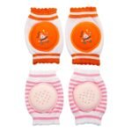 Mee Mee Soft Baby Knee/Elbow Pads (Pink,Orange, Pack of 2) - Fast Shipping to USA & Canada