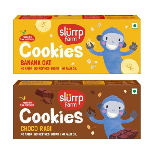 Slurrp Farm Banana Oat & Choco Ragi Cookies (2x88g) - Fast Shipping to USA & Canada
