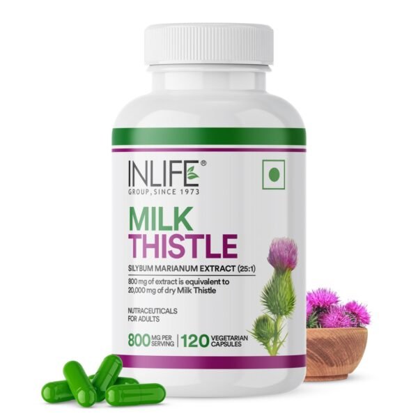 INLIFE Milk Thistle Extract 800mg - 120 Capsules - Fast Shipping to USA & Canada