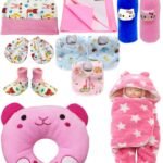 First Kick New Born Baby Gift Set Combo Pack,Pink for Baby Boys and Baby Girls Pack of 11 - Fast Shipping to USA & Canada
