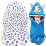 First Kick Baby Bedding Set New Born Combo Pack of Super Soft Wrapper Blanket and Baby Bedding Set with Mosquito Net for Baby Boys, Baby Girls, Babies (78cm x 45cm, 0-6 Months) Combo of 2 - Fast Shipping to USA & Canada