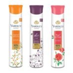 Yardley London Imperial Sandalwood,Royal Red Roses and Lace satin (pack of 3) Deodorant Spray - For Women (150 ml, Pack of 3) - Fast Shipping to USA & Canada