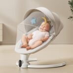 StarAndDaisy Swing Rocker for Baby with Automatic 5- Level Swing ? Infant & Toddler Rocking Chair with 3-Level Adjustable Backrest, & Remote Control -White - Fast Shipping to USA & Canada