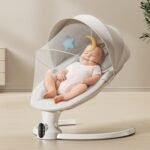 StarAndDaisy Swing Rocker for Baby with Automatic 5- Level Swing ? Infant & Toddler Rocking Chair with 3-Level Adjustable Backrest, & Remote Control -White - Fast Shipping to USA & Canada