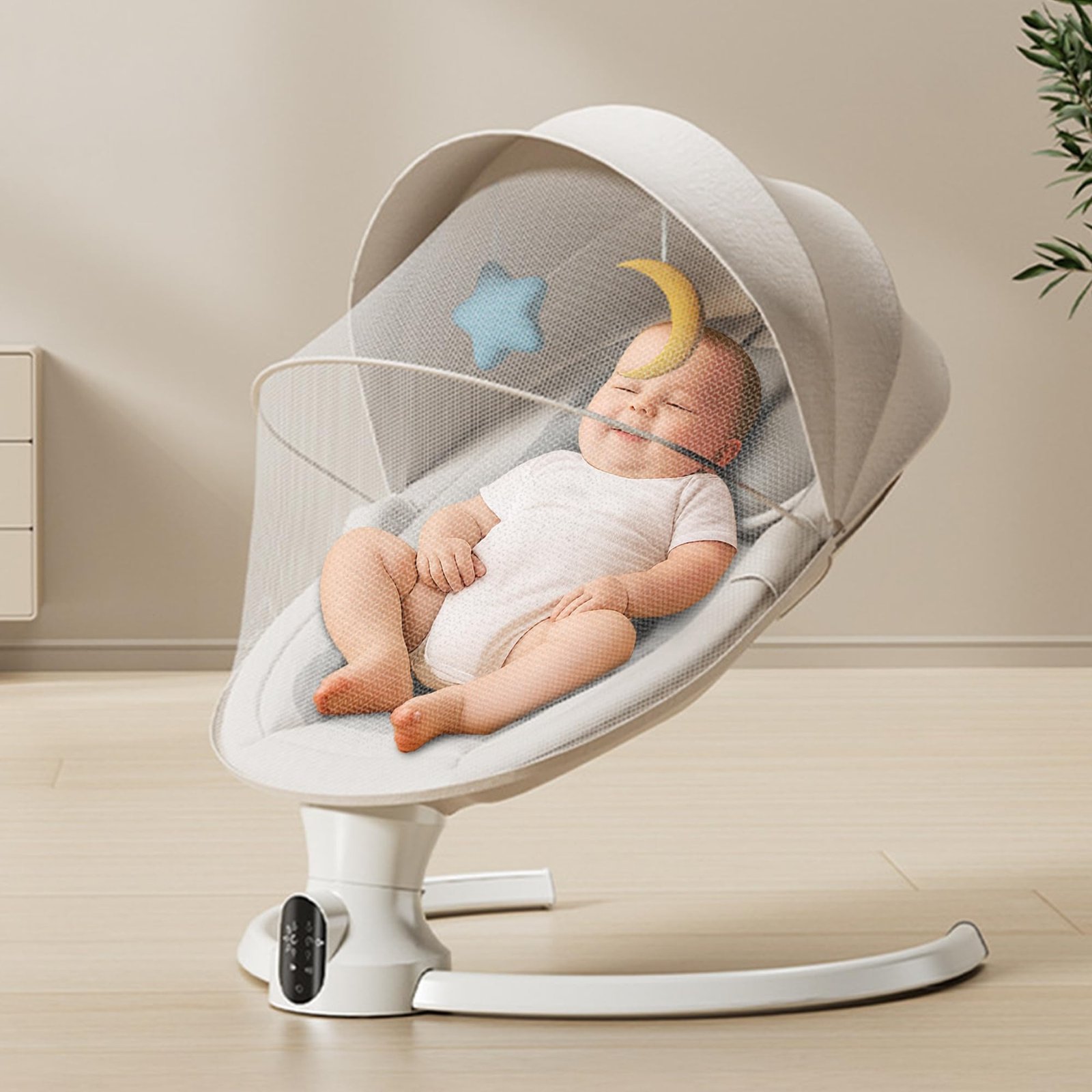 71JRU8rCu0L-1.jpg StarAndDaisy Swing Rocker for Baby with Automatic 5- Level Swing ? Infant & Toddler Rocking Chair with 3-Level Adjustable Backrest, & Remote Control -White - Fast Shipping to USA & Canada - Image 1