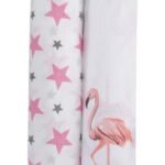 haus & kinder 100% Cotton Muslin Swaddle ? Set of 2 | Soft & Breathable Wrap for Newborns | Chevron Plain & Flamingo Design - Fast Shipping to USA & Canada