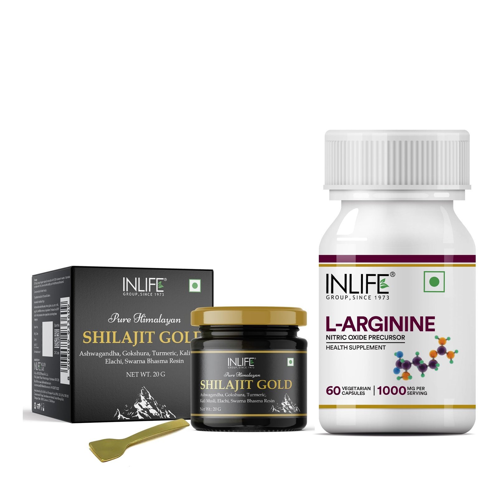 71LAOBD0lZL-1.jpg INLIFE Vitality Health Combo - Shilajit Gold & L-Arginine Capsules - Fast Shipping to USA & Canada - Image 1