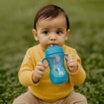 Mee Mee 2 in 1 Spout and Straw Sipper Cup for Meal | BPA-Free, Anti Spill and Unbreakable | Easy to Hold Detachable Handle | Anti Leak Lock Bottle with Cap for Kids | 210ml (Blue) - Fast Shipping to USA & Canada