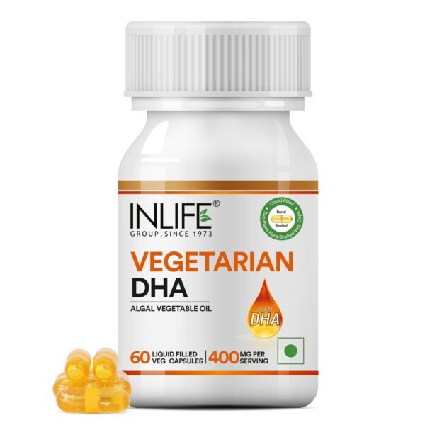 INLIFE Plant Based Omega 3 DHA 400mg - 60 Liquid Capsules - Fast Shipping to USA & Canada