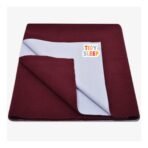 Tidy Sleep Instadry Anti-Piling Fleece Extra Absorbent Quick Dry Sheet for New Born Babies, Cotton Bed Protector Mattress Pack of 1 Maroon X-Large (220x140) cm - Fast Shipping to USA & Canada
