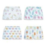 1ST STEP 100% Soft Muslin Cotton Baby Shorts - Pack of 4 - Set 1-0-3 Months - Fast Shipping to USA & Canada