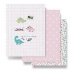 TIDY SLEEP Changing Mat (Dino Baby Girl, 65 cm x 45 cm) - Fast Shipping to USA & Canada