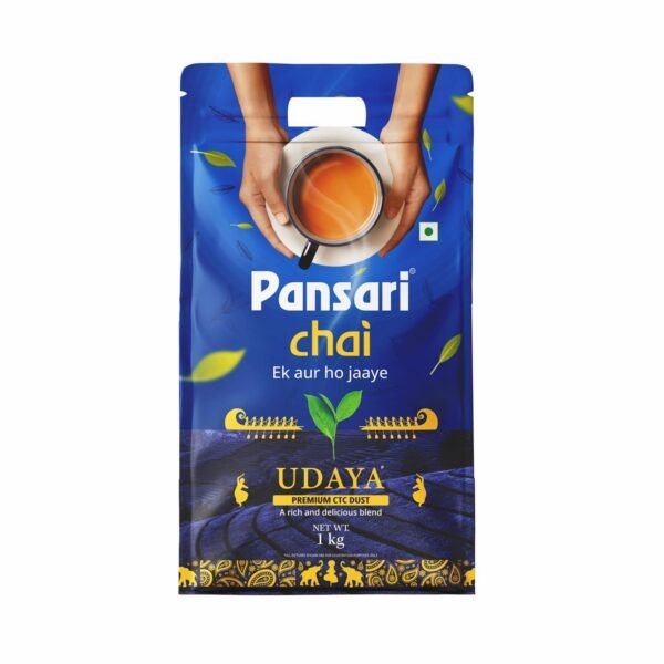 Pansari Udaya Premium CTC Dust Chai 1 Kg Strong Kadak Assam Tea with Rich Flavor and Aroma Perfect for Milk Tea and Masala Chai, Chaipatti Asam, Dhaba tea - Fast Shipping to USA & Canada