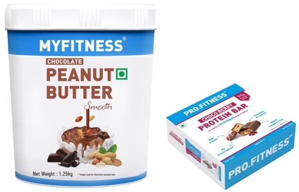 MYFITNESS Peanut Butter & PRO.FITNESS Protein Bar 1.25kg + 6x34g | Pre-Post Workout | Creamy Chocolate & Protein Bars - Fast Shipping to USA & Canada