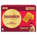 Unibic Swaadesi Premium Mysore Pak Made with Pure Ghee I Melts in Mouth I Healthy and Delicious Sweets I Traditional Taste of Mysuru I Sweets Gift Box I Indian Mithai - 180 g - Fast Shipping to USA & Canada