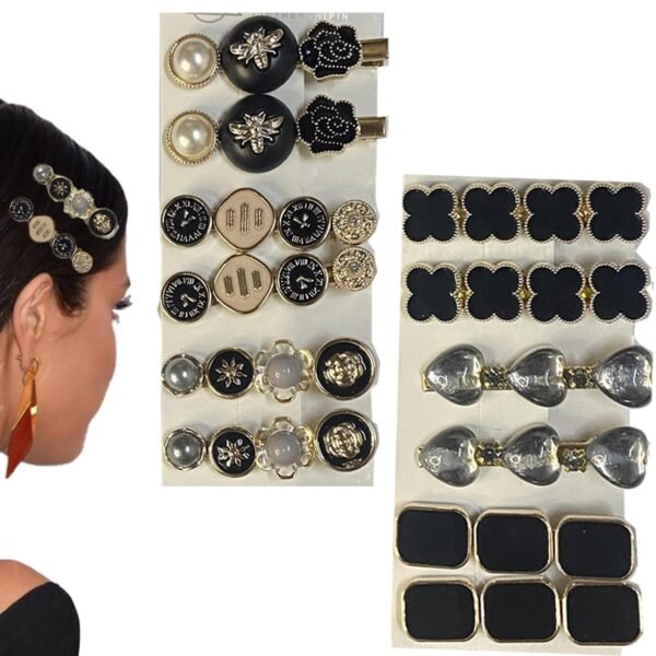 TEMPERIA (6pcs) Hair Clips for Women & Girls - Stylist & Latest Korean Hair Clips Jewellery - Pearl Claw Clutcher HairPins Accessories - (Random Colors & Designs) (MN02) - Fast Shipping to USA & Canada