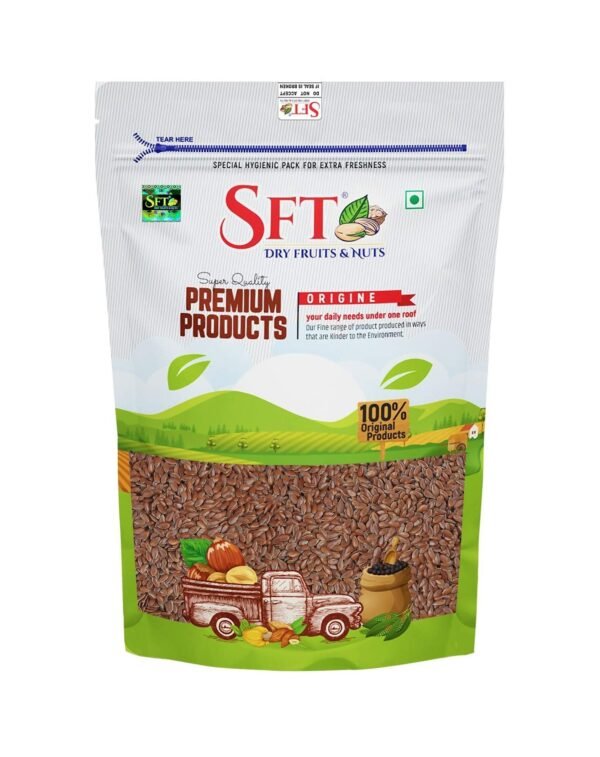 SFT Raw Flaxseeds | 500 Gram | Rich In Antioxidants | Rich In Protein & Dietary Fibre, Source Of Iron & Dietary Fibre - Fast Shipping to USA & Canada