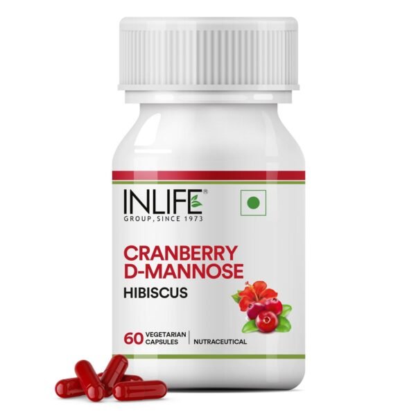 INLIFE Cranberry with D-Mannose & Hibiscus - 60 Capsules - Fast Shipping to USA & Canada