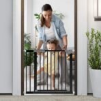 StarAndDaisy Baby Safety Gate/Safety Gate for Kids Home with Two Way Auto Close, No Dril Requried/Staircase Gate Baby Safety Retractable Door with Adjustable Linkage Lock. (Black 83-97CM) - Fast Shipping to USA & Canada