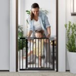 StarAndDaisy Baby Safety Gate/Safety Gate for Kids Home with Two Way Auto Close, No Dril Requried/Staircase Gate Baby Safety Retractable Door with Adjustable Linkage Lock. (Black 83-97CM) - Fast Shipping to USA & Canada