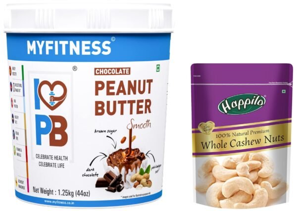 MYFITNESS Chocolate PB Smooth 1250g | Protein & Happilo Cashews 200g - Fast Shipping to USA & Canada