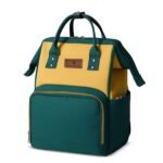 StarAndDaisy Baby Diaper Bag for Mother Travel/Maternity Bag with Multi-Compartments, Insulated Bottle Pockets, Waterproof (Dark Green Yellow) - Fast Shipping to USA & Canada