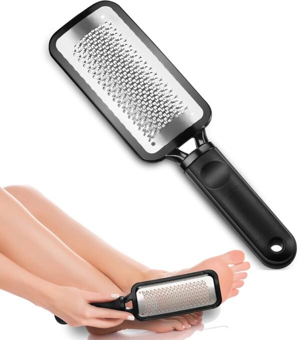 Temperia Leg, Heel & Foot Scrubber for Dead Skin - Very Sharp & Big (11 * 3 inch) - Pedicure & Feet Scrub Tools, Foot Scraper Cleaner & Filer, Callus Remover For Cracked Heels (Metal) - Fast Shipping to USA & Canada