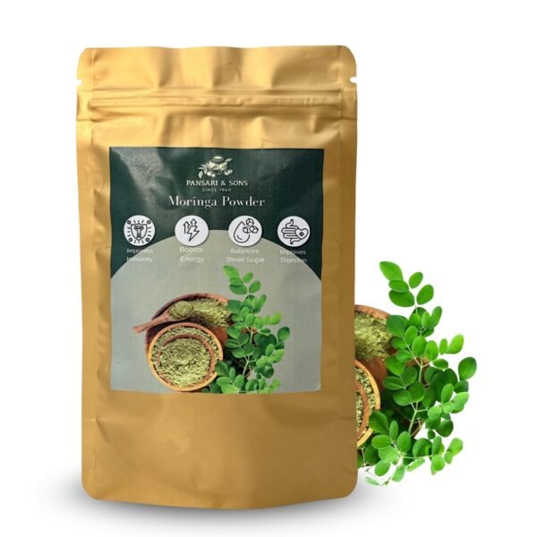PANSARI & SONS Pure Moringa Powder | Natural Herbal Supplement | Rich in Vitamins, Minerals & Antioxidants | Energy, Immunity & Detox Support | 100g - Fast Shipping to USA & Canada