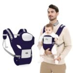 Kids Station Baby Carrier with 6 Carry Positions, Patented Design, Baby Carrier made up of Cotton, Designed for Indian Environment, Adjustable New-Born to Toddler Carrier, Max Weight Up to 15 Kgs (Blue, Cuddle Times) - Fast Shipping to USA & Canada