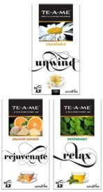TE-A-ME Chamomile Infusion Tea, 25 Infusion Tea Bags (2 Flavored Bags Free) - Orange Ginger Herbal Infusion Tea, Pack of 25 Tea Bags - Peppermint Infusion, 25 Tea Bags (3 Flavored Bags Free) - Fast Shipping to USA & Canada