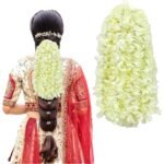 TEMPERIA (4pcs) Gajra for Hair Bun - Jasmine Flower for Hair - Juda Hair Accessories for Women - Artificial Scented Fake Mogra Band - Premium & Voluminous (DN01) - Fast Shipping to USA & Canada